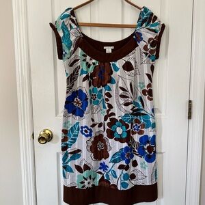 Vintage Amanda Lane Hawaiian Floral Cotton Dress Size 10 Tropical Print Resort
